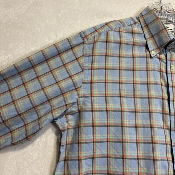 Lacoste Men's Shirt Size 44 XL  Multicolor Plaid Cotton Long Sleeve Button Down - Picture 2 of 15